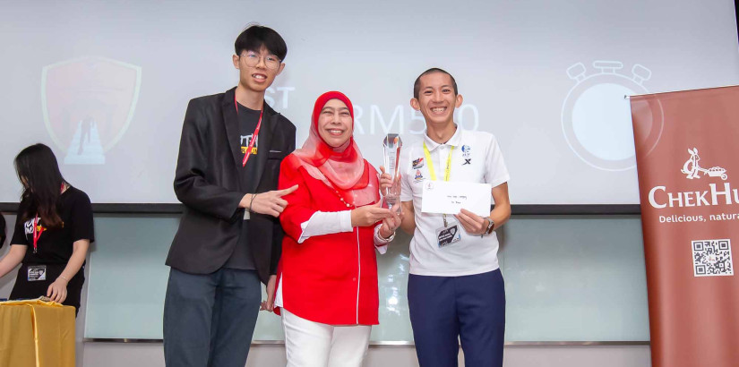 From left: Organising chairperson Oh Khang Chiang, deputy vice-chancellor (Academic and Internationalisation) Prof Datuk Dr Rohana Yusof and world’s number one tower runner Soh Wai Ching.
