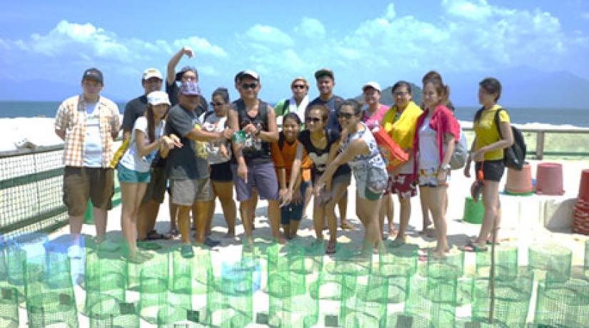  Students having an eagle eye view of the marine turtles nest adoption