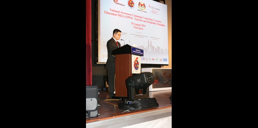 Associate Professor Dr Wong Kong Yew, Chairman of MyCenTHE and Vice President of Industry and Strategic Projects of UCSI Group, speaks during the launch of MyCenTHE in Putrajaya.