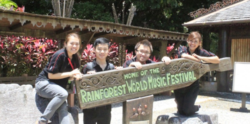 (right-left) Jennifer Anak Jeffrey Peron and her fellow classmates Gibson, Edwin and Amber of UCSI University’s Diploma in Leisure and Recreation Management have worked with some of the biggest names in the tourism industry, including the Sarawak Cultural