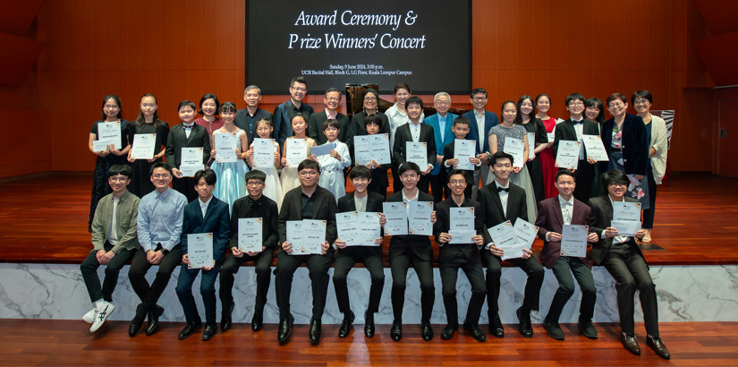 All winners of UCSI University’s 6th International Piano Festival and Competition during the Award Ceremony and Prize Winners’ Concert